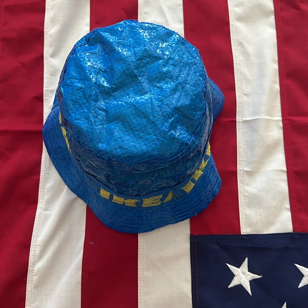 IKEA Blue Bucket Hat with Yellow Logo (never worn) - Picture 8 of 10